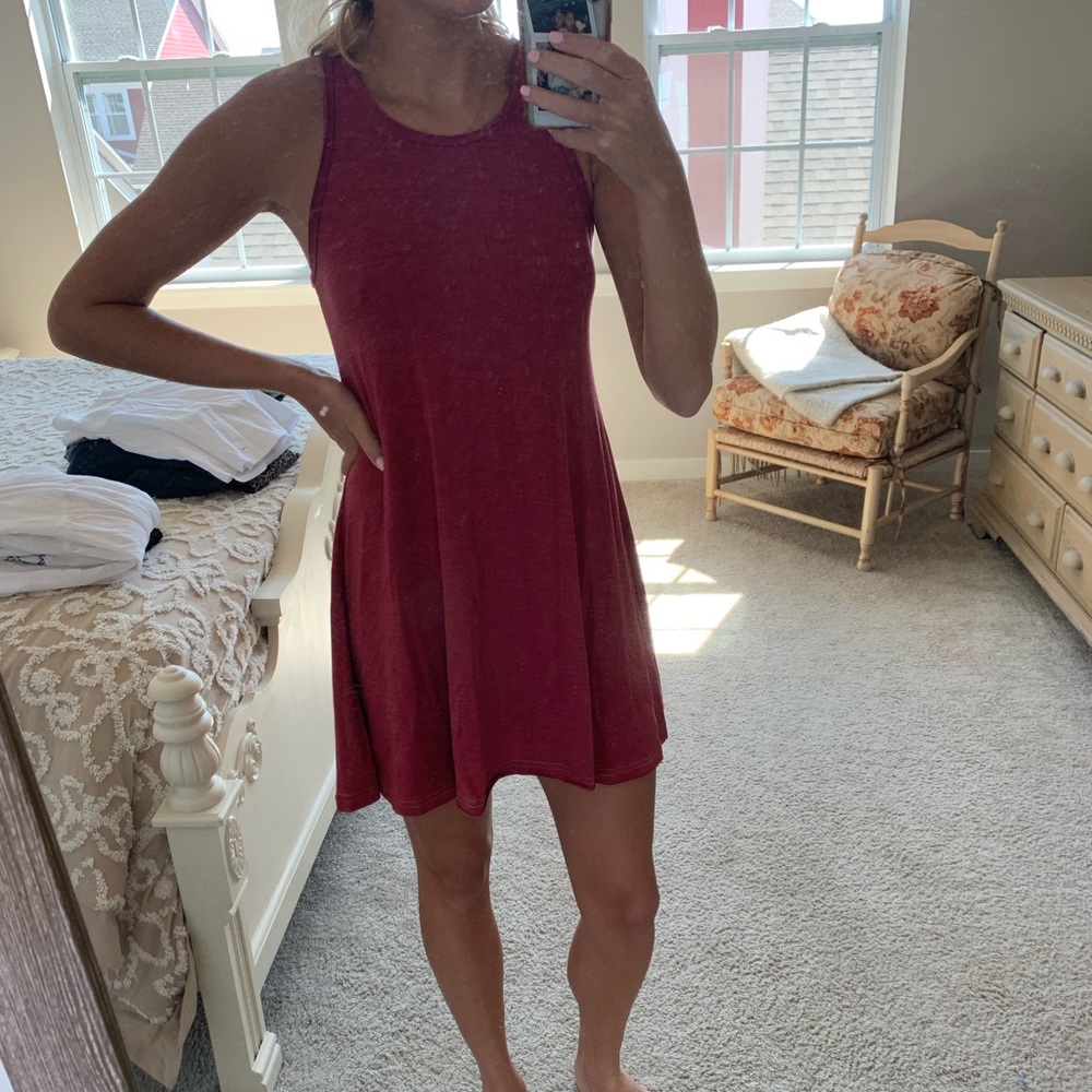 Red mini T-shirt dress